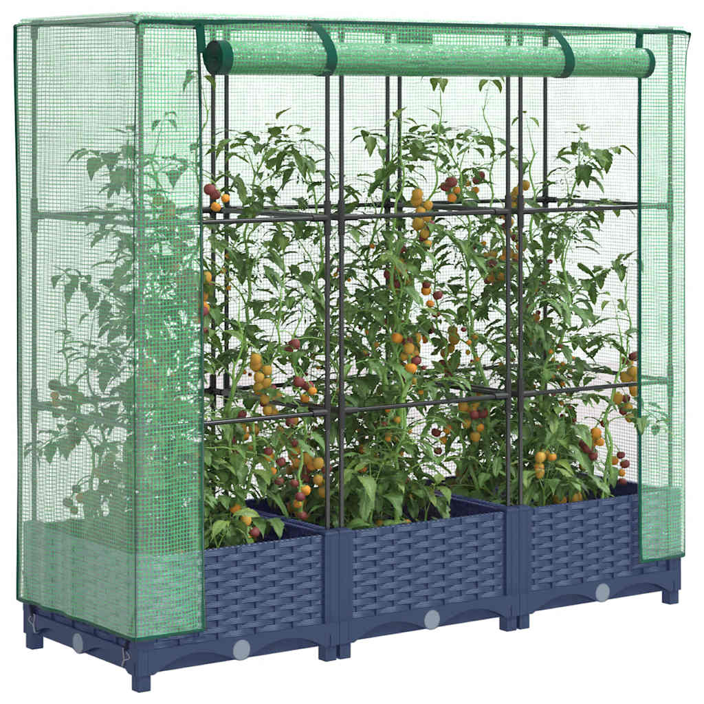 Raised Bed With Greenhouse Cover Rattan Look