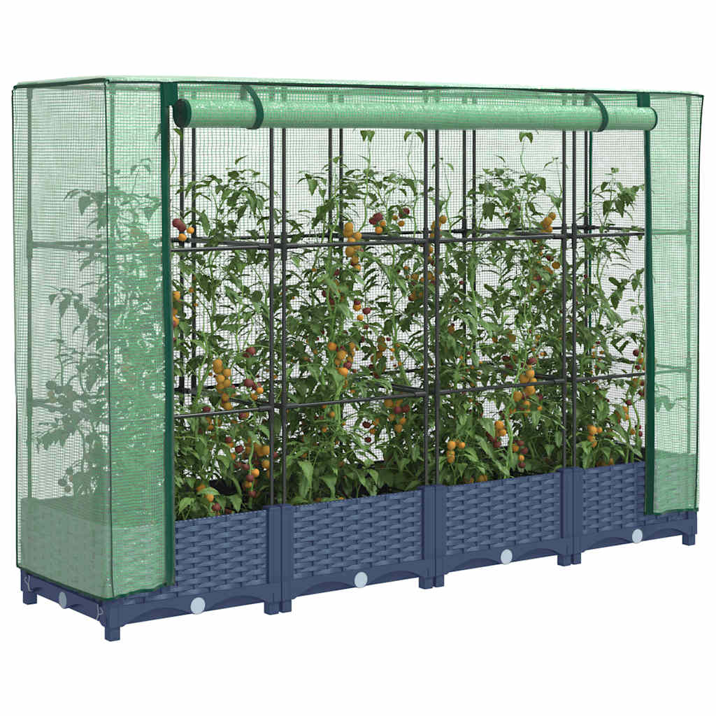 Raised Bed With Greenhouse Cover Rattan Look