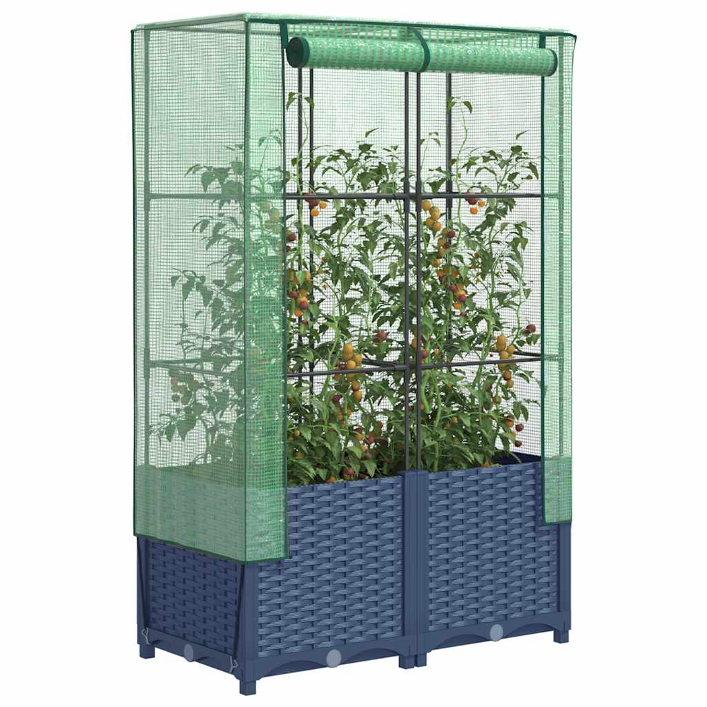 Raised Bed With Greenhouse Cover Rattan Look