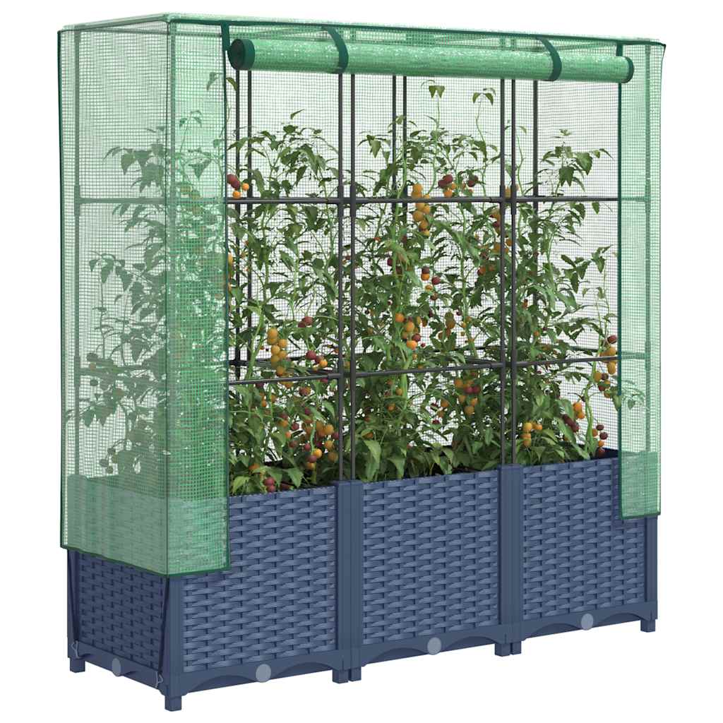 Raised Bed With Greenhouse Cover Rattan Look