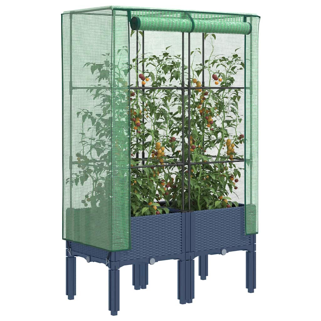 Raised Bed With Greenhouse Cover Rattan Look