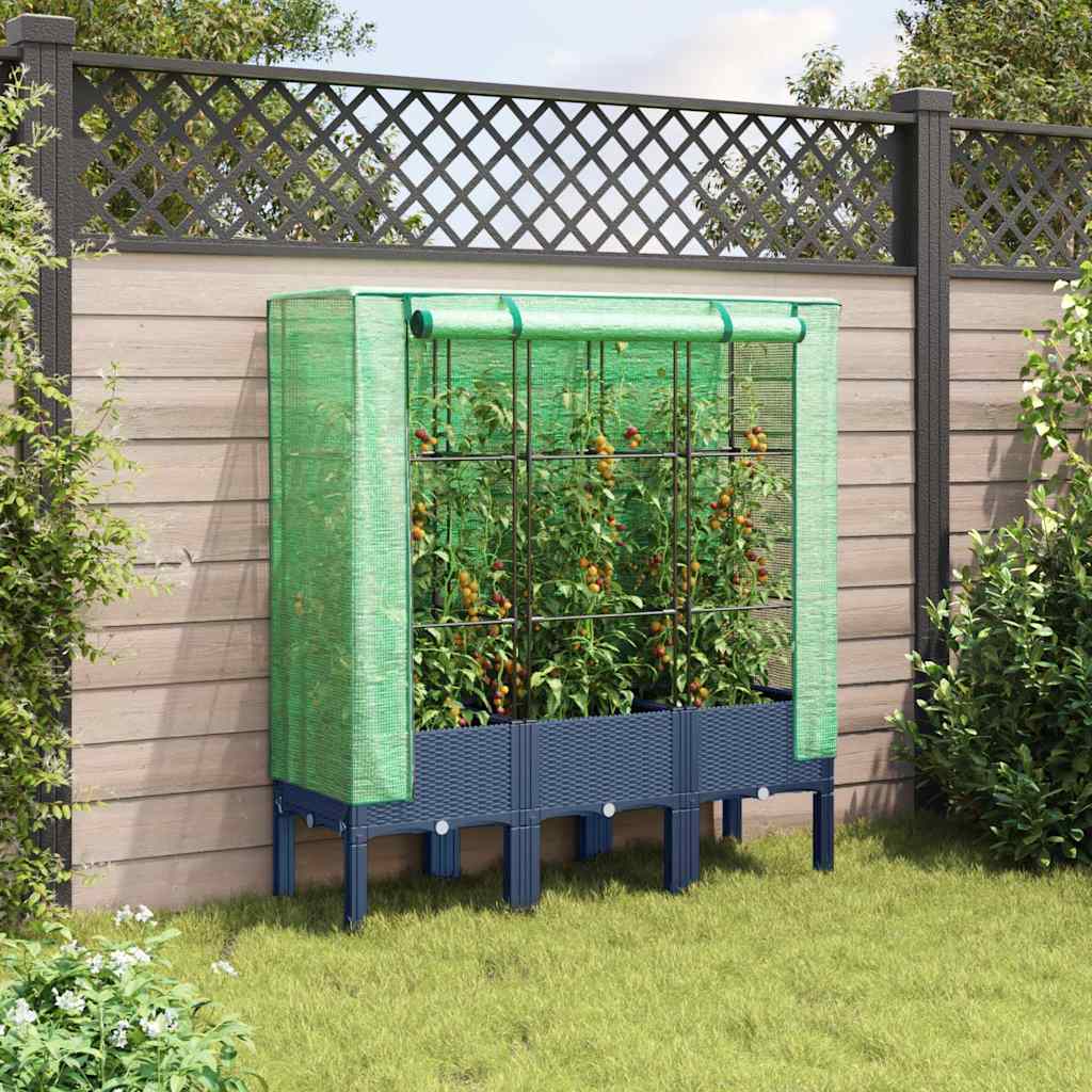 Raised Bed With Greenhouse Cover Rattan Look