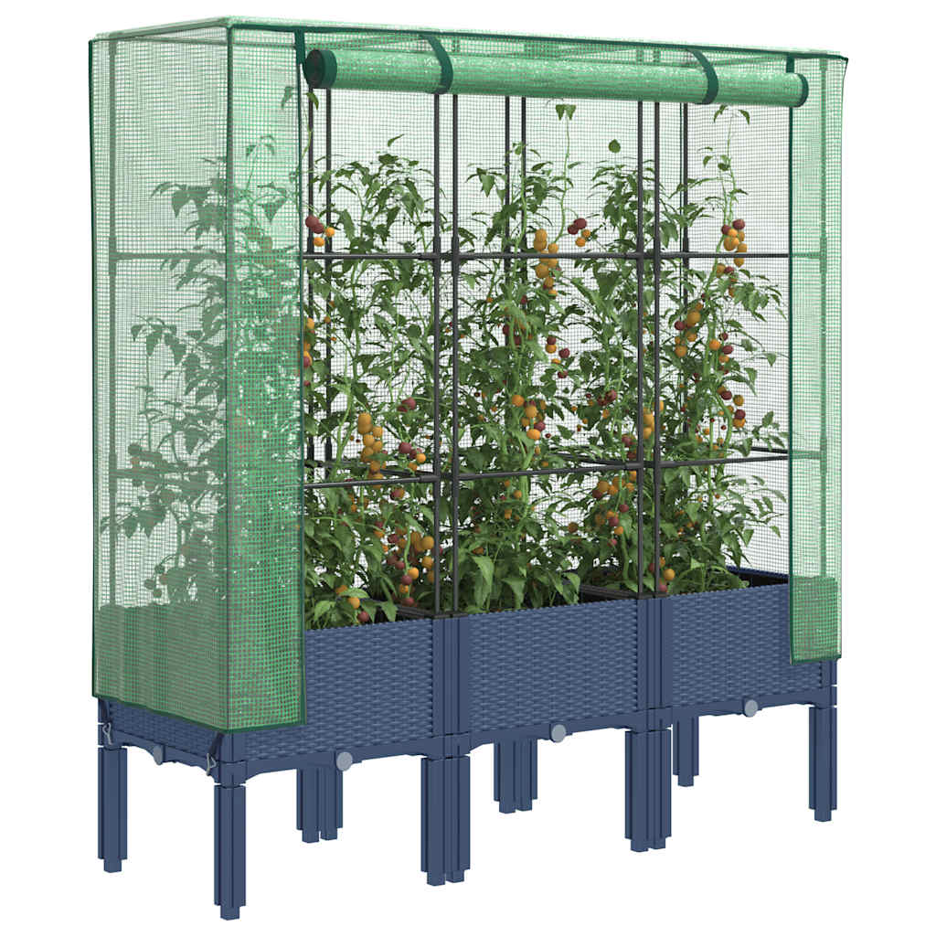 Raised Bed With Greenhouse Cover Rattan Look