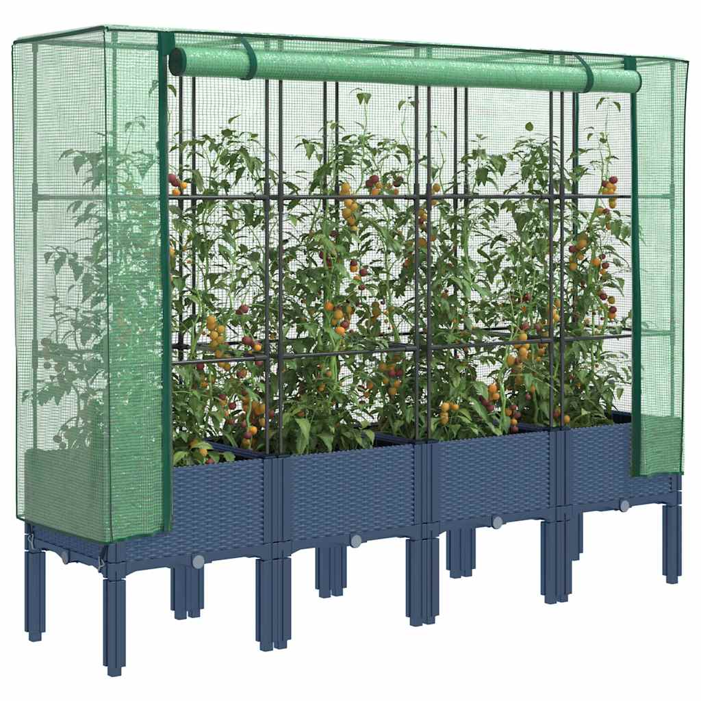 Raised Bed With Greenhouse Cover Rattan Look