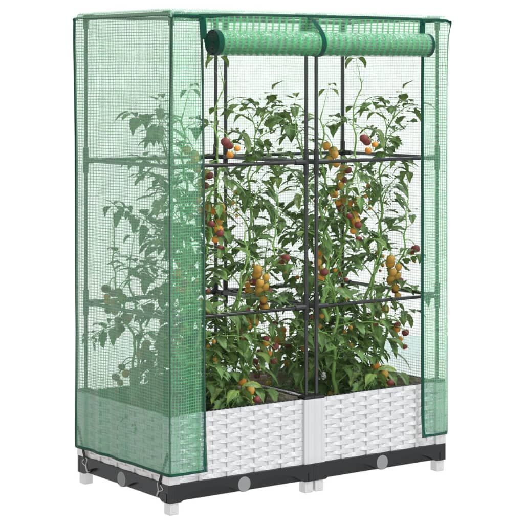 Raised Bed With Greenhouse Cover Rattan Look