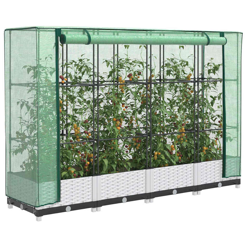 Raised Bed With Greenhouse Cover Rattan Look