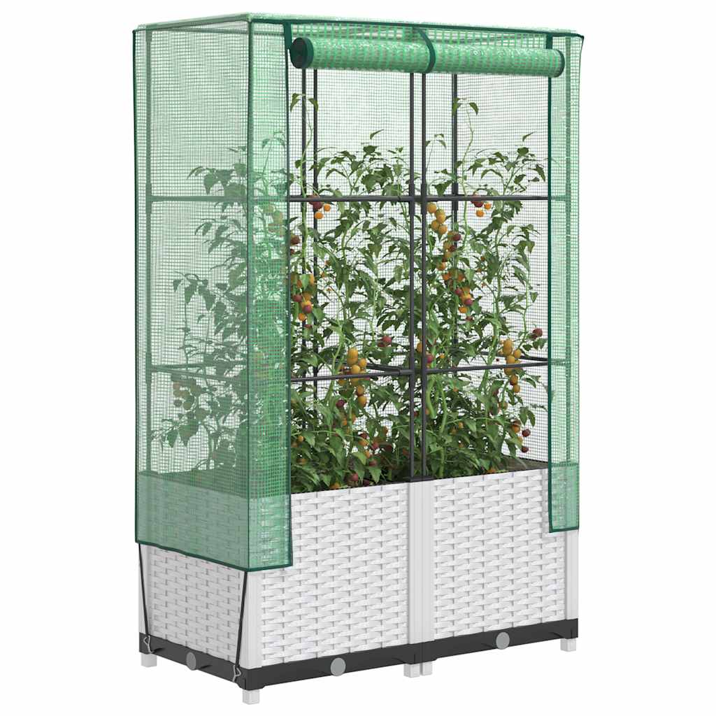 Raised Bed With Greenhouse Cover Rattan Look