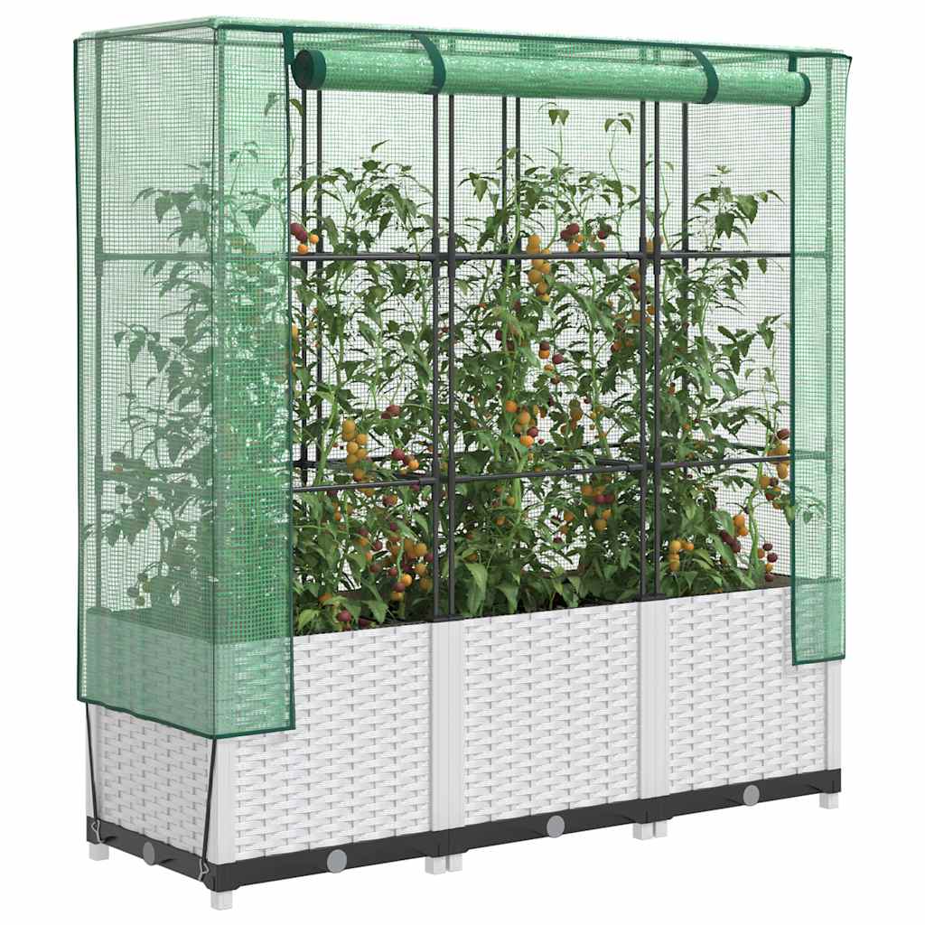 Raised Bed With Greenhouse Cover Rattan Look