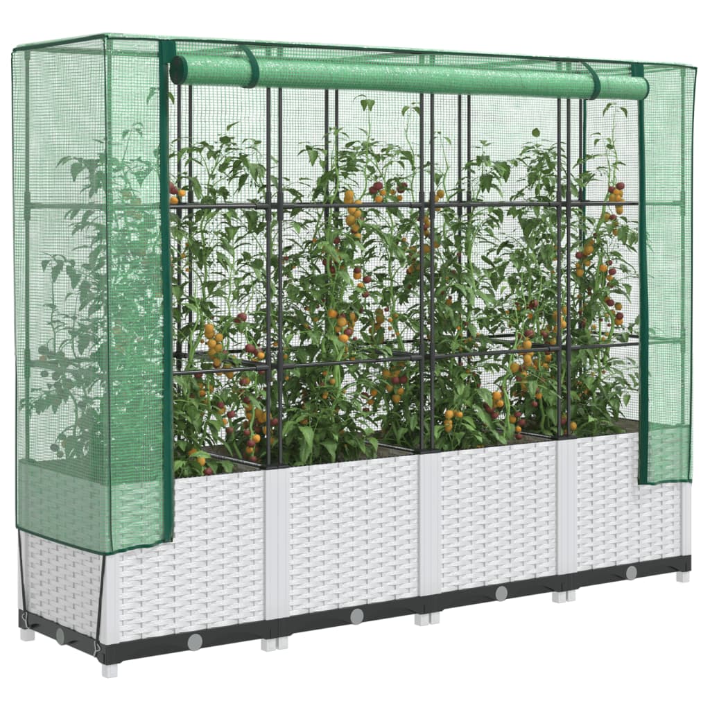 Raised Bed With Greenhouse Cover Rattan Look