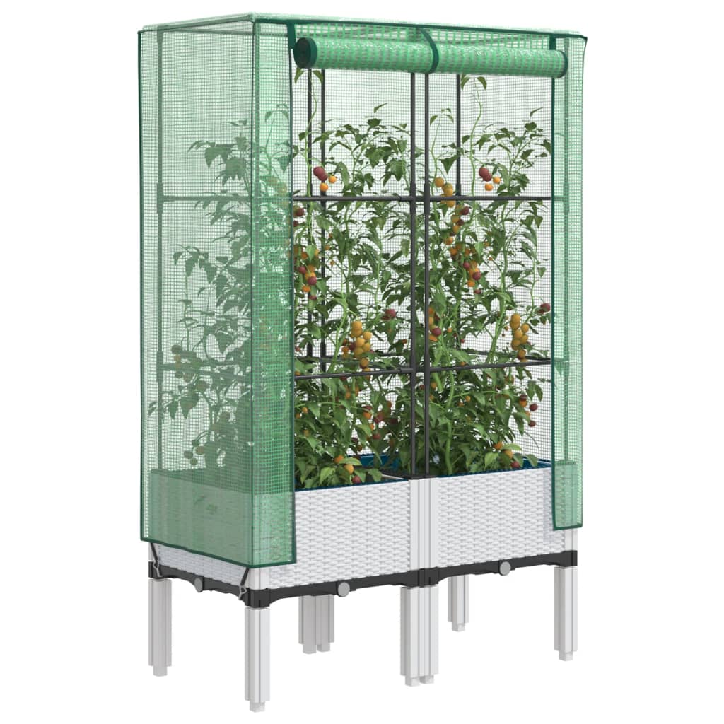 Raised Bed With Greenhouse Cover Rattan Look