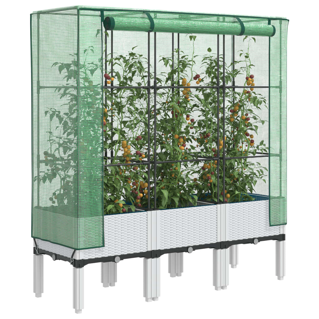Raised Bed With Greenhouse Cover Rattan Look