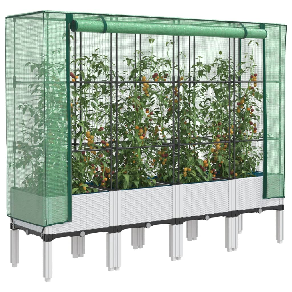Raised Bed With Greenhouse Cover Rattan Look