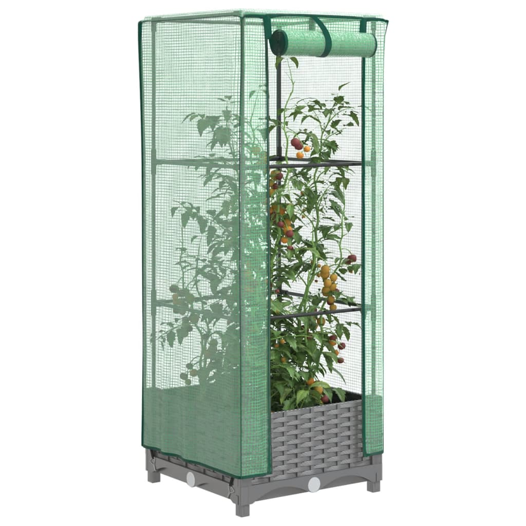 Raised Bed With Greenhouse Cover Rattan Look