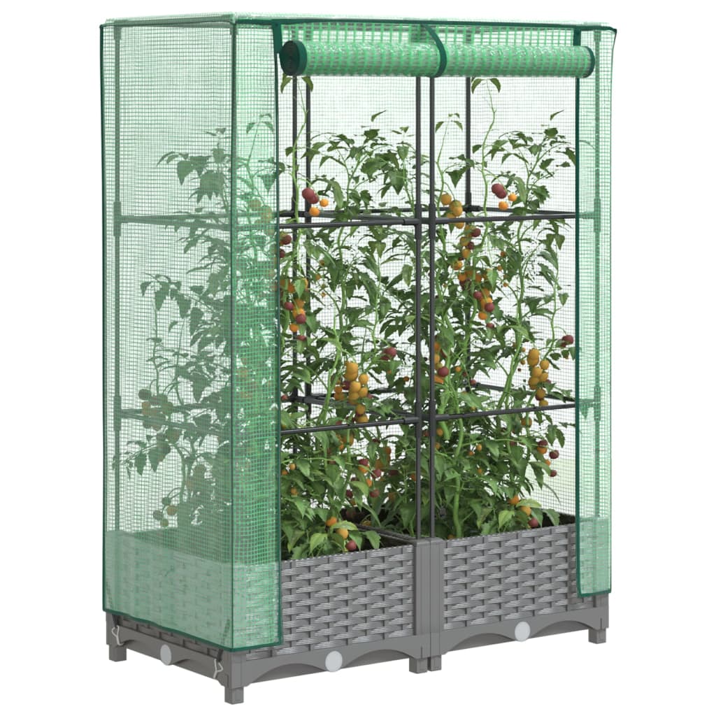 Raised Bed With Greenhouse Cover Rattan Look