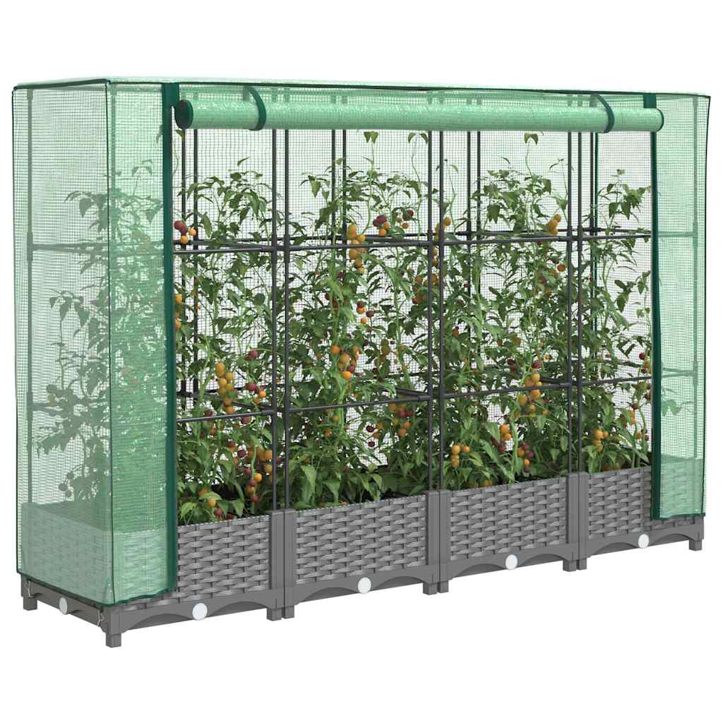 Raised Bed With Greenhouse Cover Rattan Look