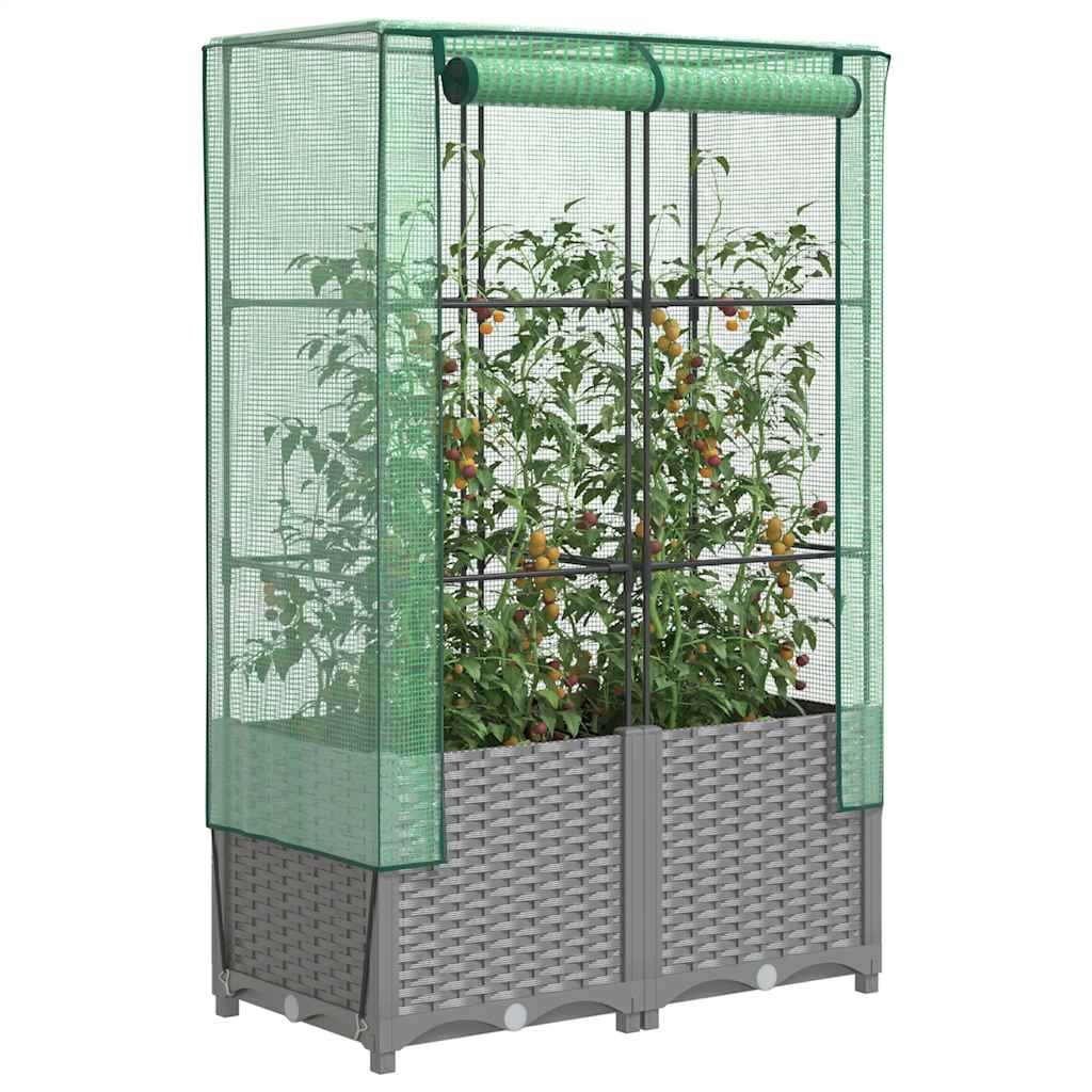 Raised Bed With Greenhouse Cover Rattan Look
