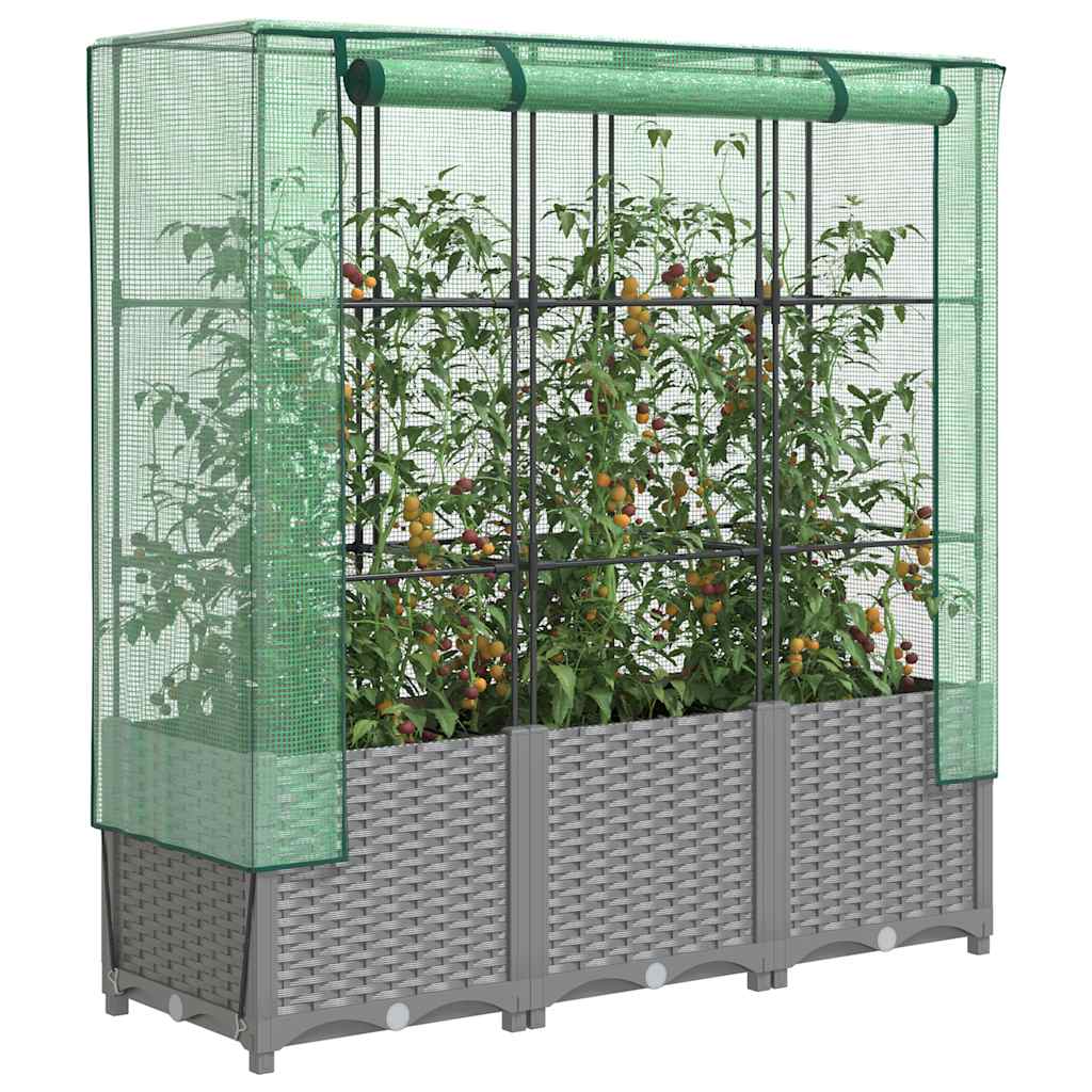 Raised Bed With Greenhouse Cover Rattan Look