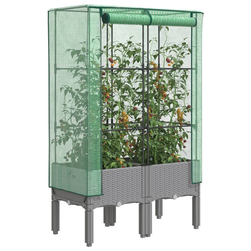Raised Bed With Greenhouse Cover Rattan Look