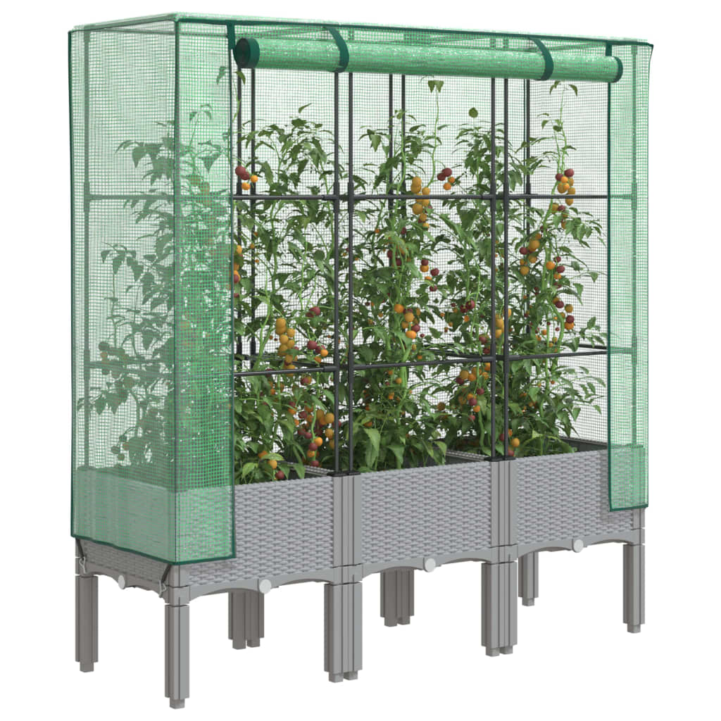 Raised Bed With Greenhouse Cover Rattan Look