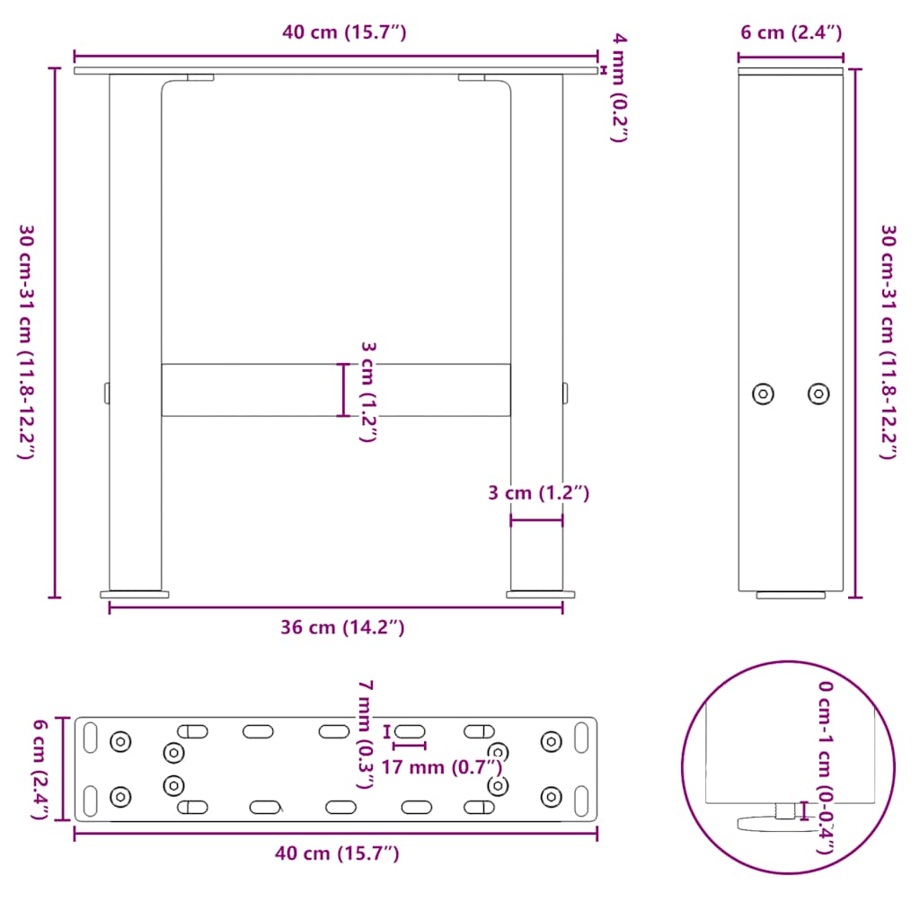 Coffee Table Legs Steel 2 Pcs Steel