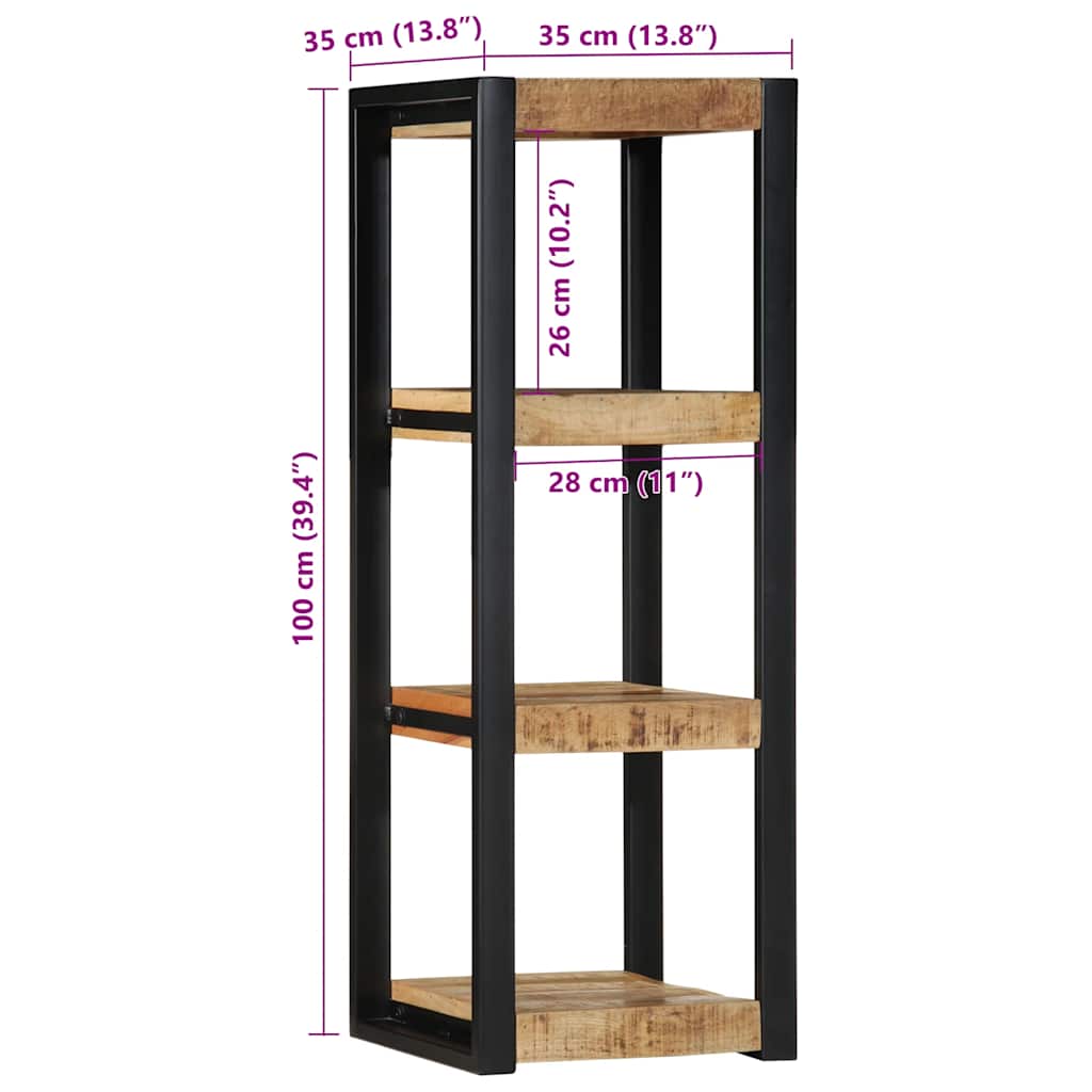 Wall Shelf Mango Wood Corner 100cm Solid Rough Display Storage Unit 35x35cm soli