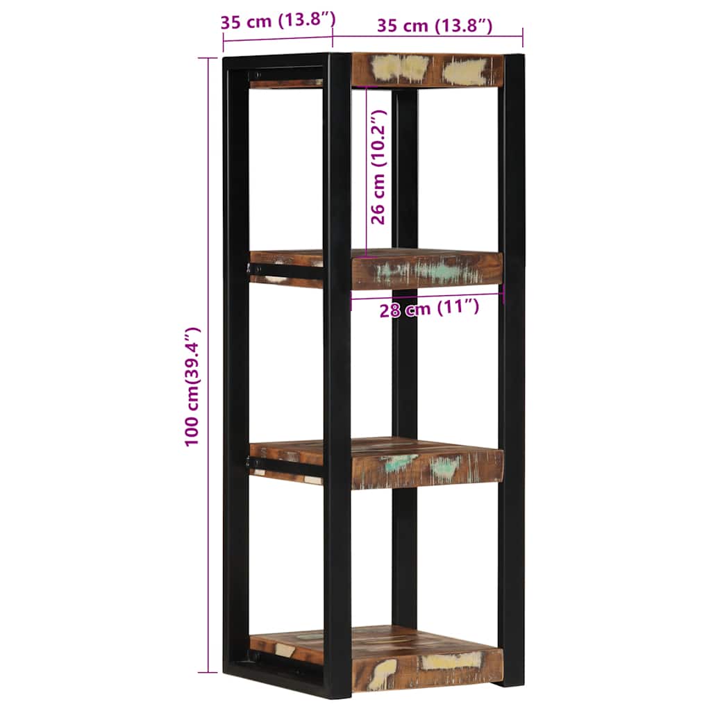 Wall Shelf Mango Wood Corner 100cm Solid Rough Display Storage Unit 35x35cm soli
