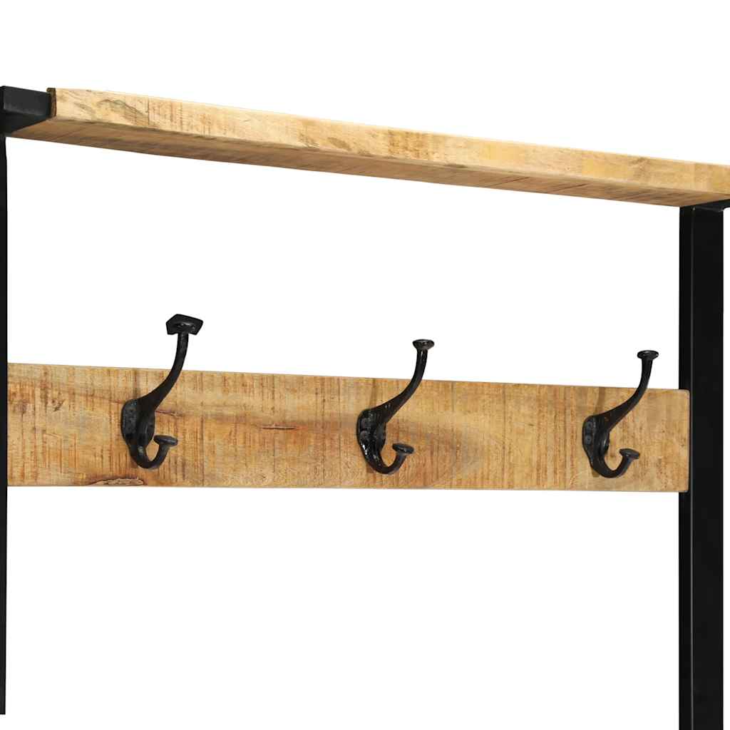 Wall Shelf Mango Wood Clothes Rack Garment Rail Solid 80x40x190cm brown 80 cm