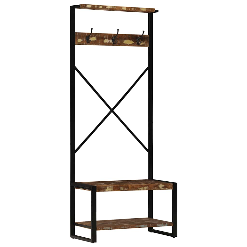 Clothes Rack 80X40X190 Cm Solid Rough Wood Mango - Model 4015961