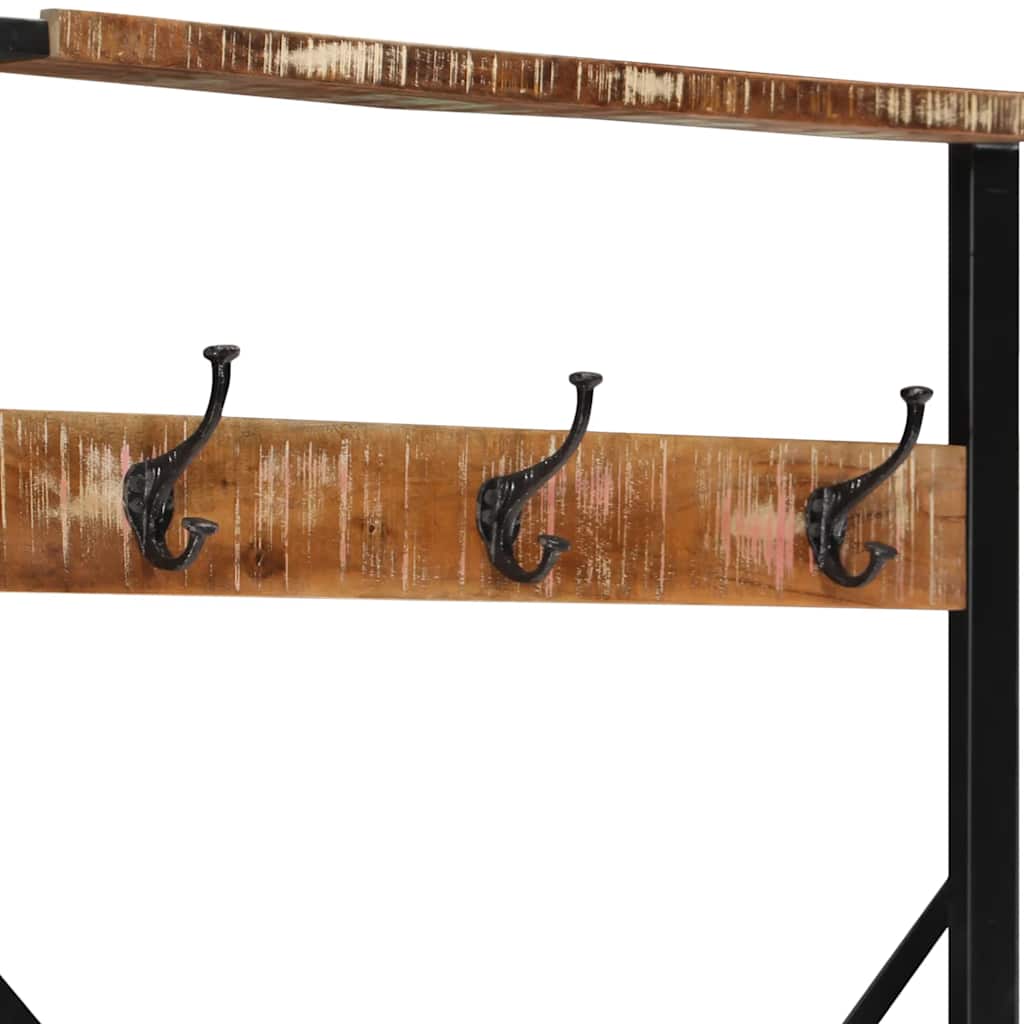 Wall Shelf Mango Wood Clothes Rack Garment Rail Solid 80x40x190cm brown 80 cm