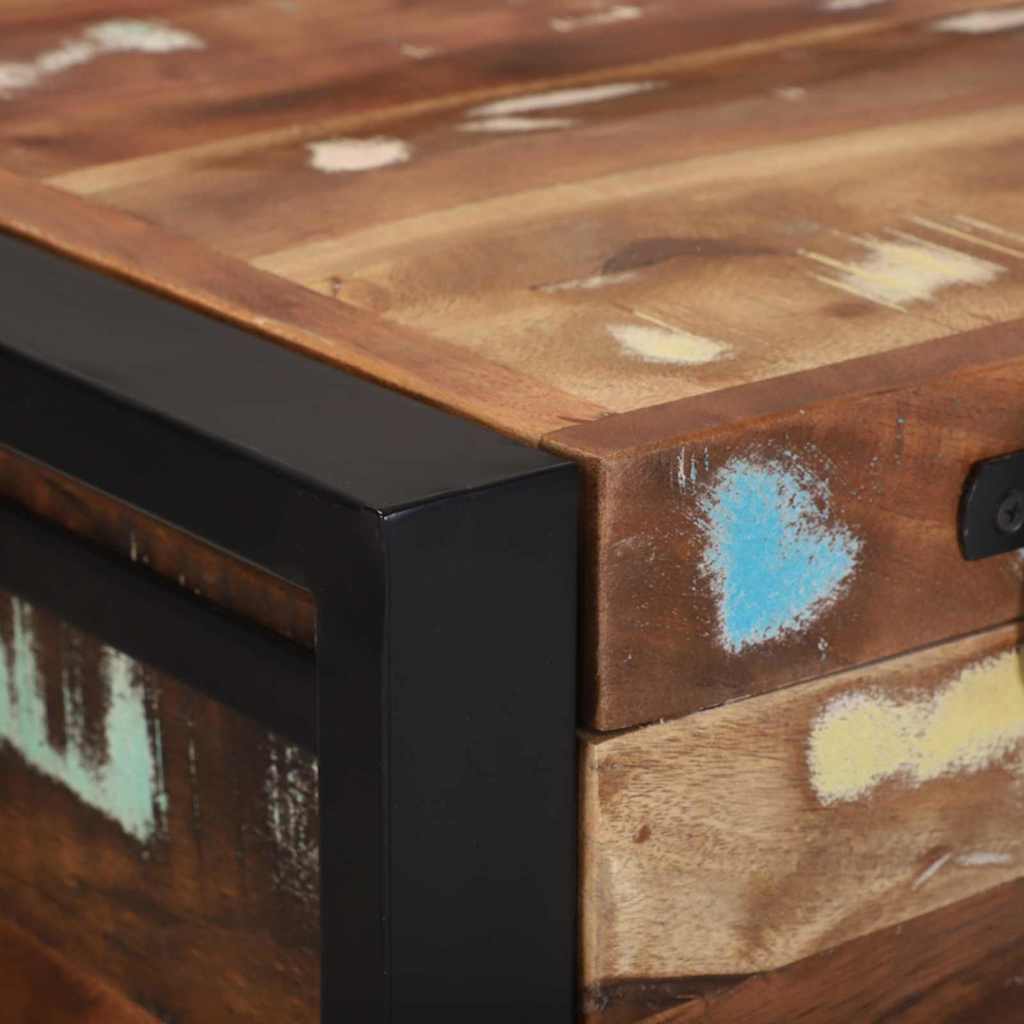 Storage Chests Box Multicolour 80 X 35 45 Cm Solid Reclaim Wood 80 X 35 X 45 Cm