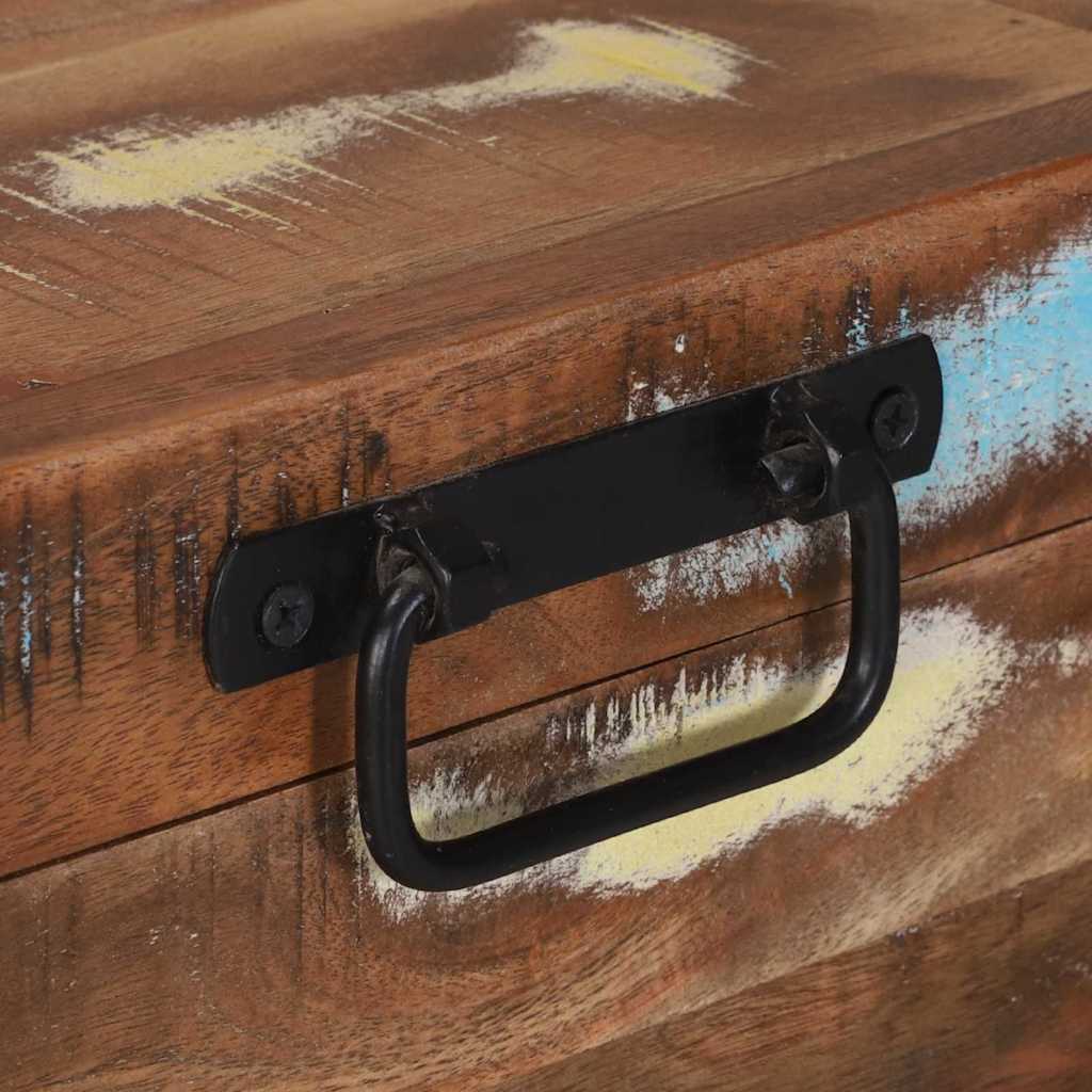 Storage Chests Box Multicolour 80 X 35 45 Cm Solid Reclaim Wood 80 X 35 X 45 Cm