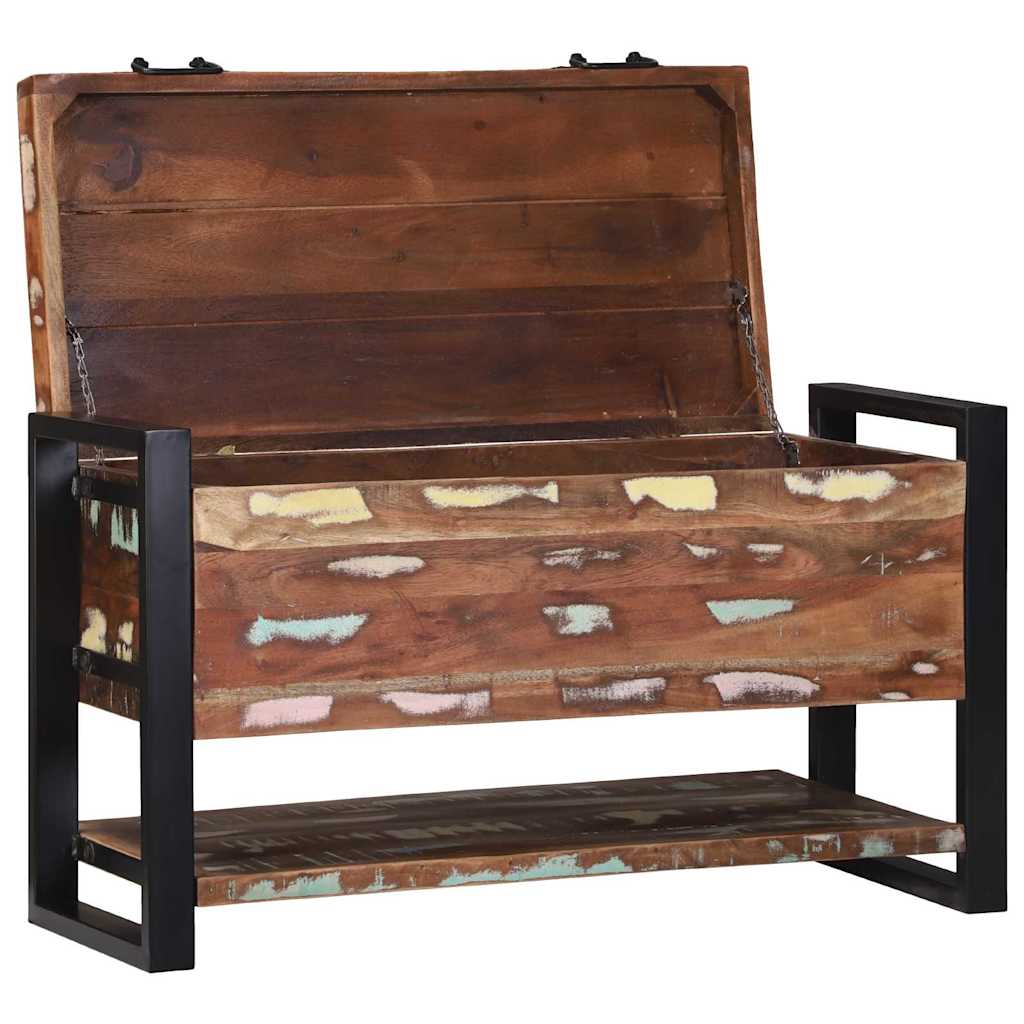 Storage Chests Box Multicolour 80 X 35 45 Cm Solid Reclaim Wood 80 X 35 X 45 Cm