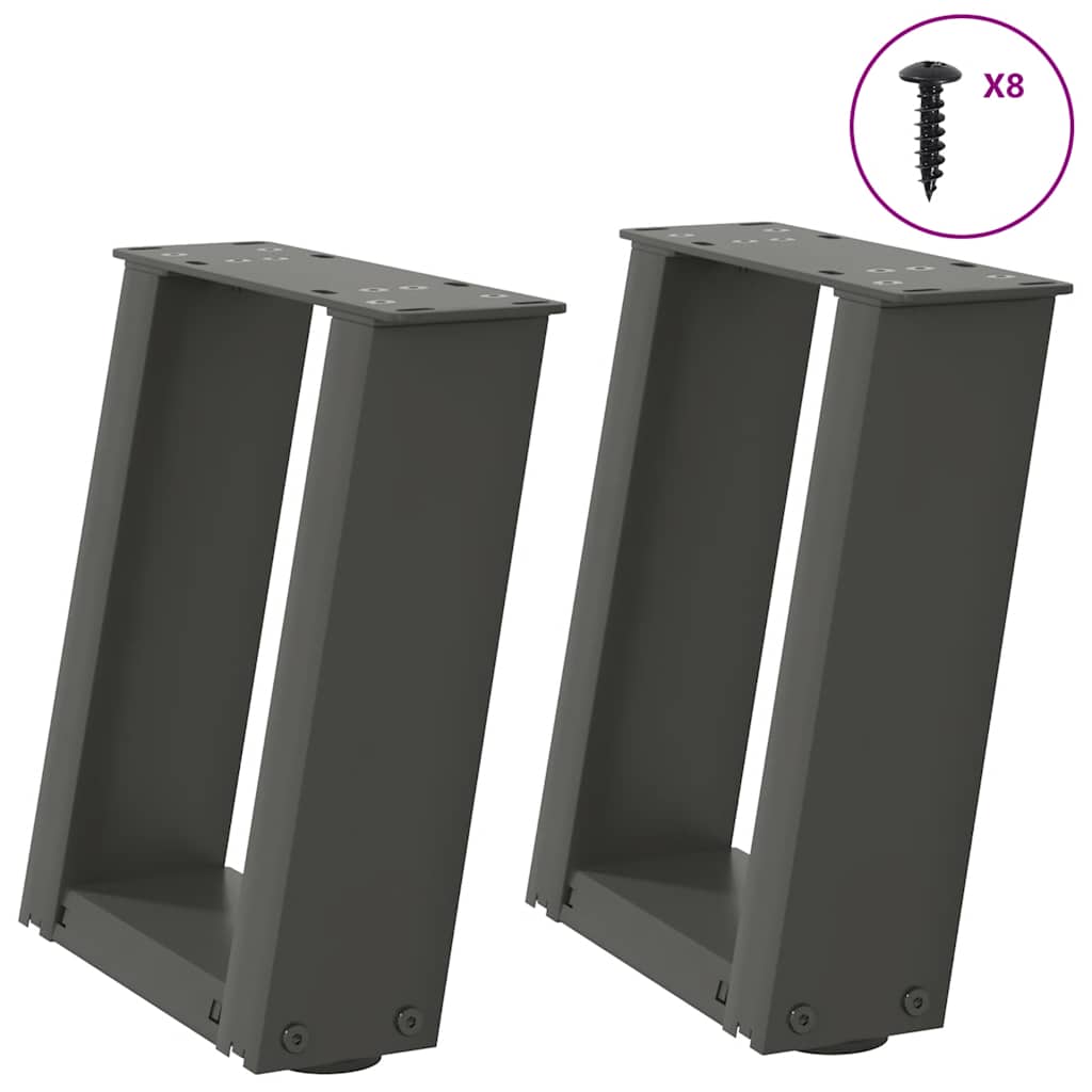 Coffee Table Legs U-Shaped 2 Pcs Steel Steel
