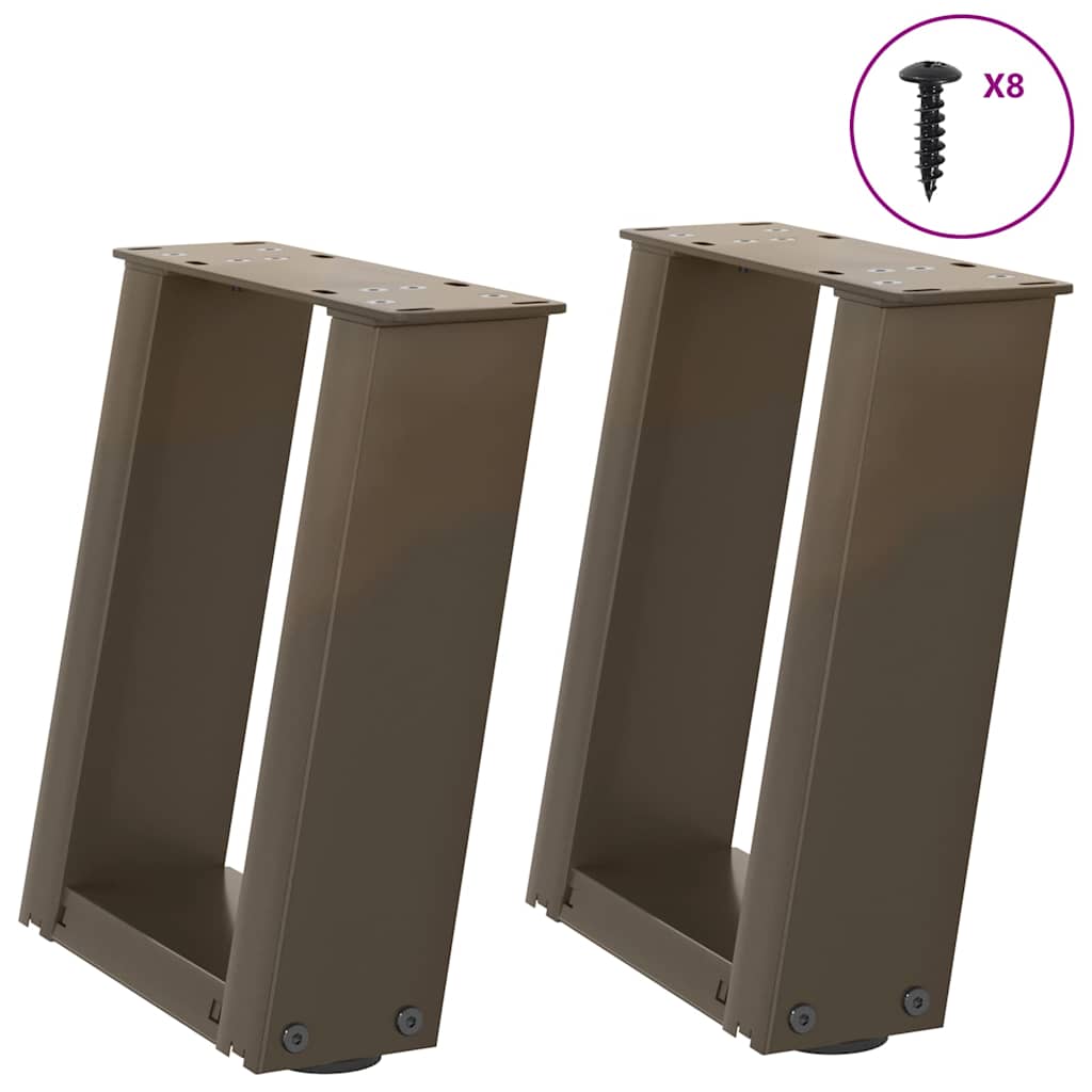 Coffee Table Legs U-Shaped 2 Pcs Steel Steel
