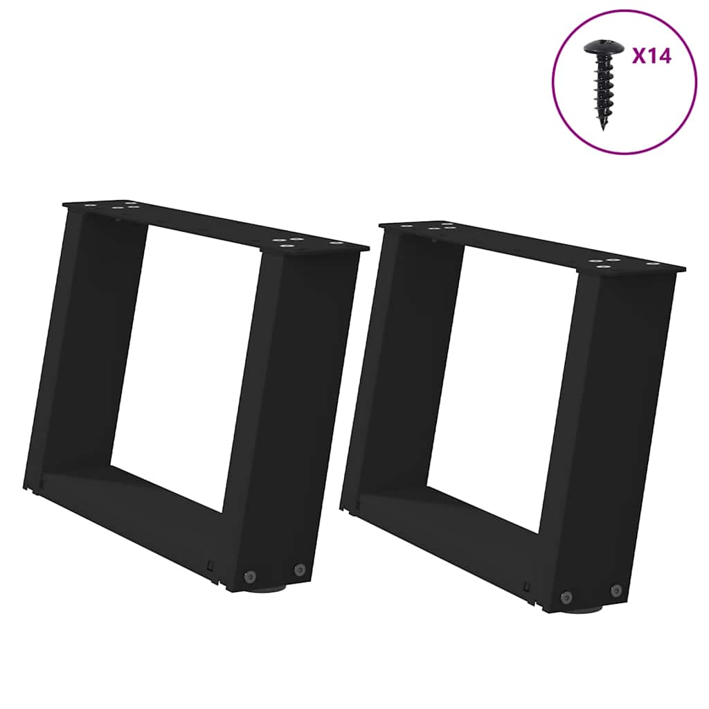 Coffee Table Legs U-Shaped 2 Pcs Steel Steel