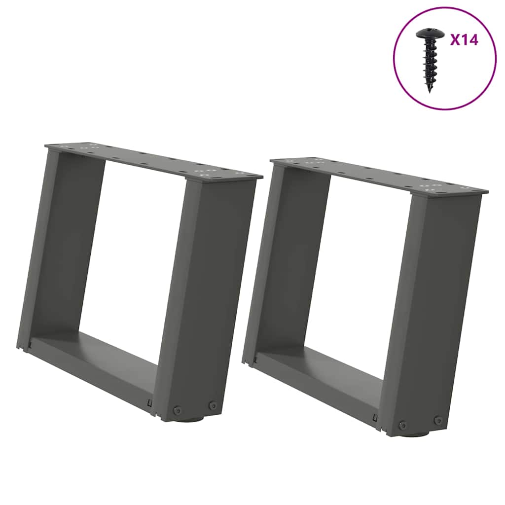 Coffee Table Legs U-Shaped 2 Pcs Steel Steel