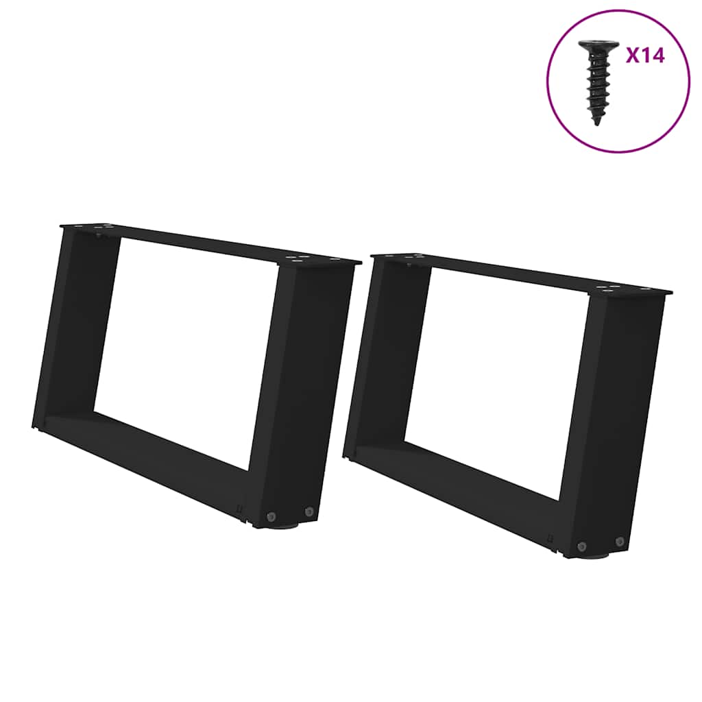 Coffee Table Legs U-Shaped 2 Pcs Steel Steel