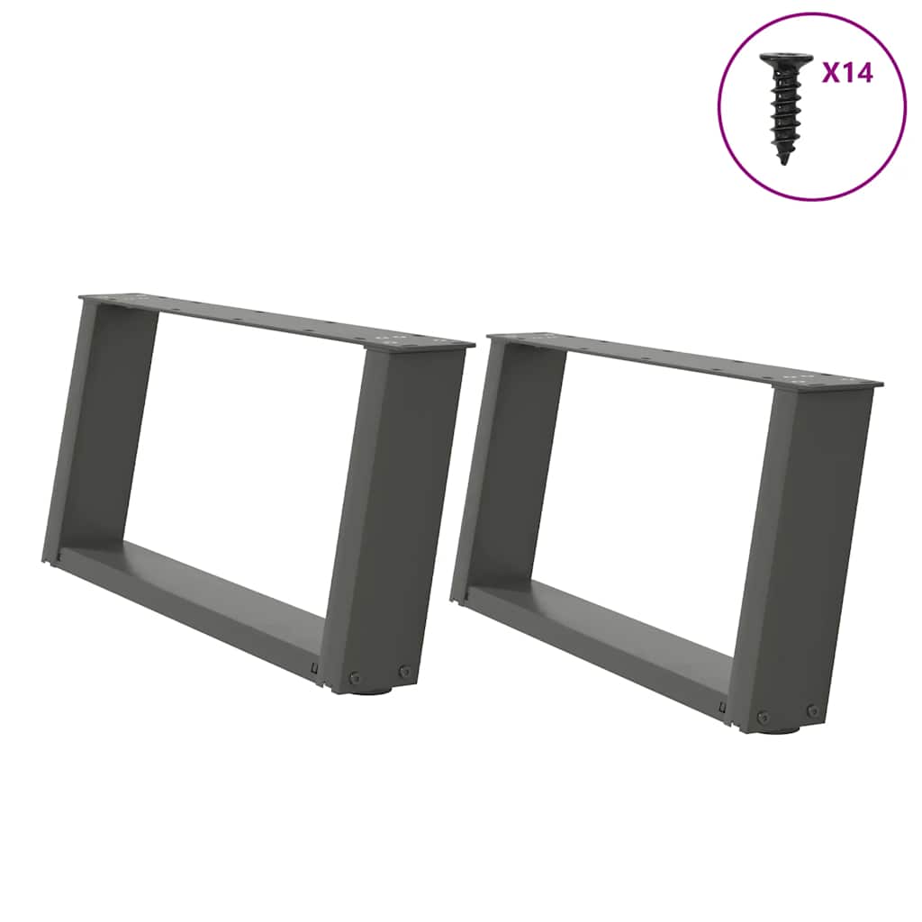Coffee Table Legs U-Shaped 2 Pcs Steel Steel