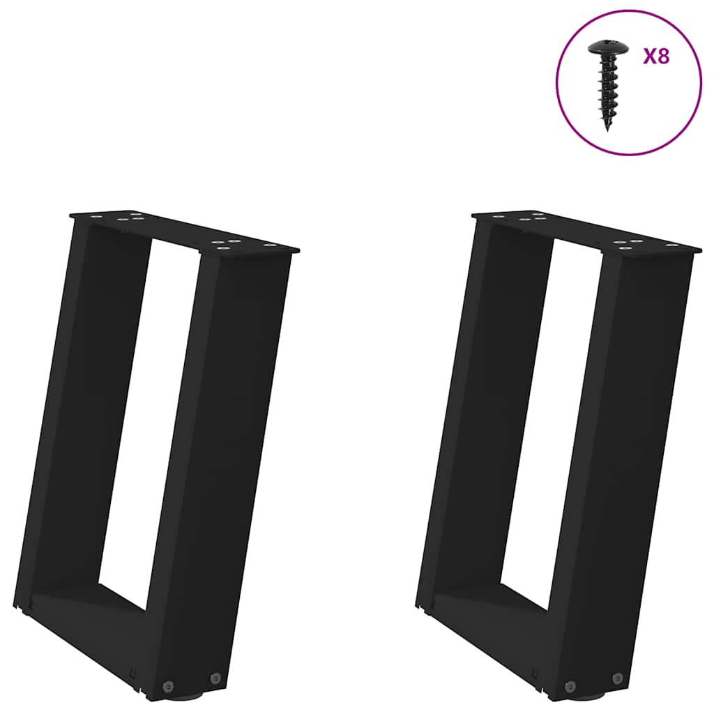 Coffee Table Legs U-Shaped 2 Pcs Steel Steel