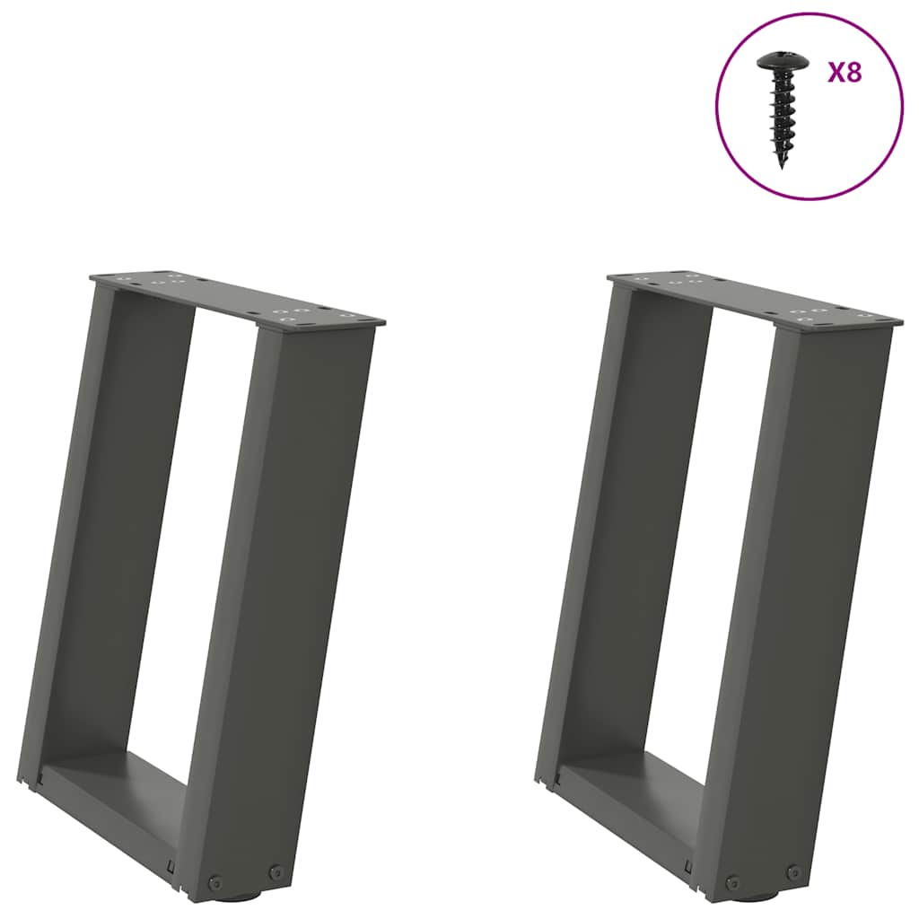 Coffee Table Legs U-Shaped 2 Pcs Steel Steel
