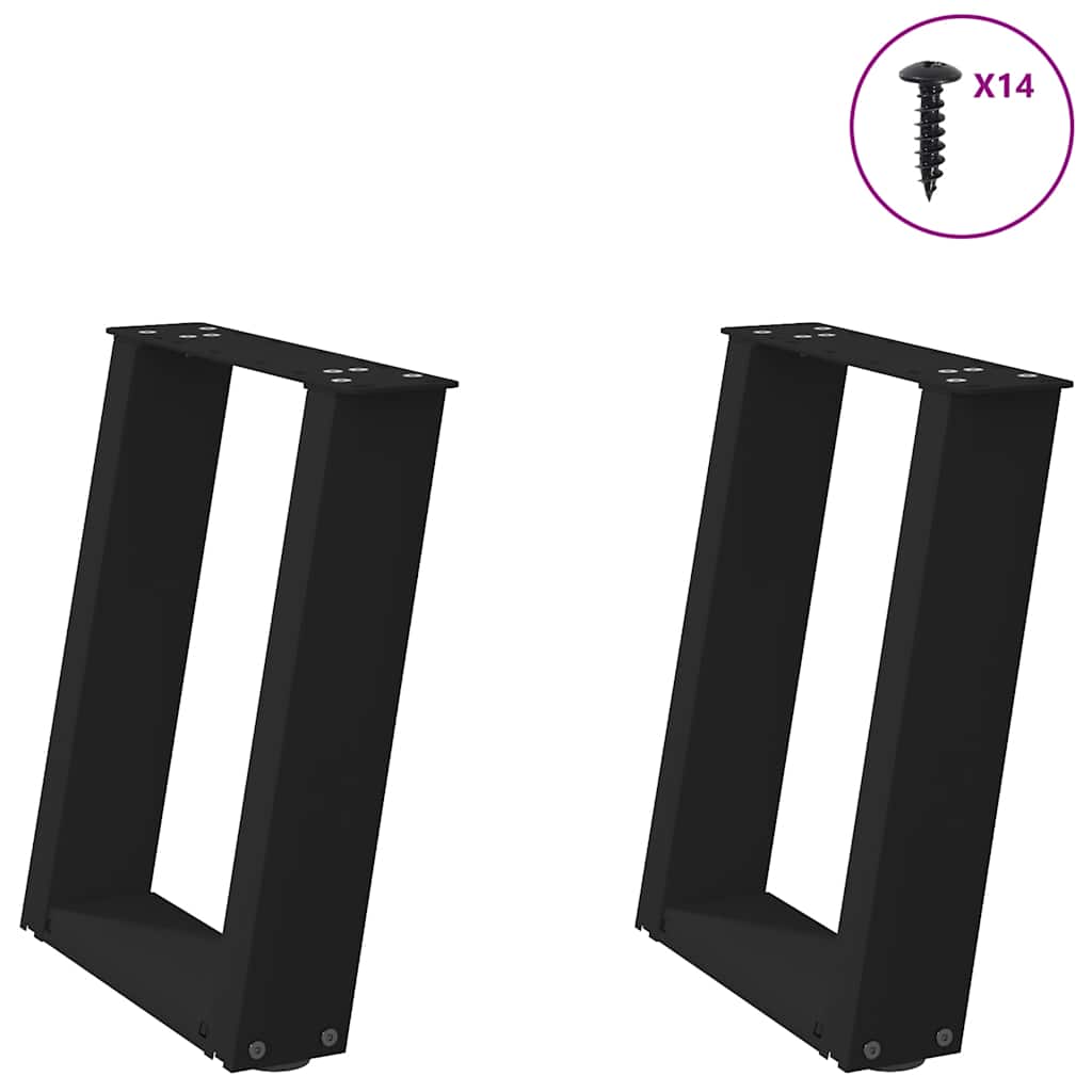 Coffee Table Legs U-Shaped 2 Pcs Steel Steel