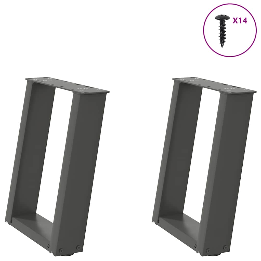Coffee Table Legs U-Shaped 2 Pcs Steel Steel