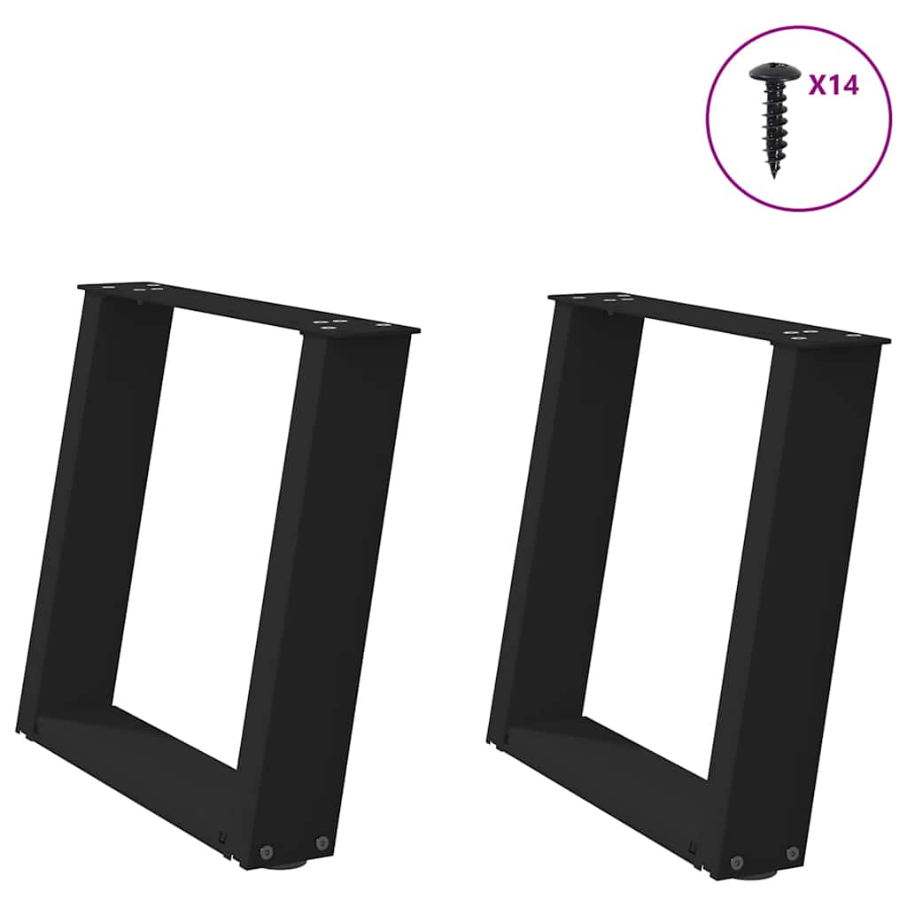 Coffee Table Legs U-Shaped 2 Pcs Steel Steel