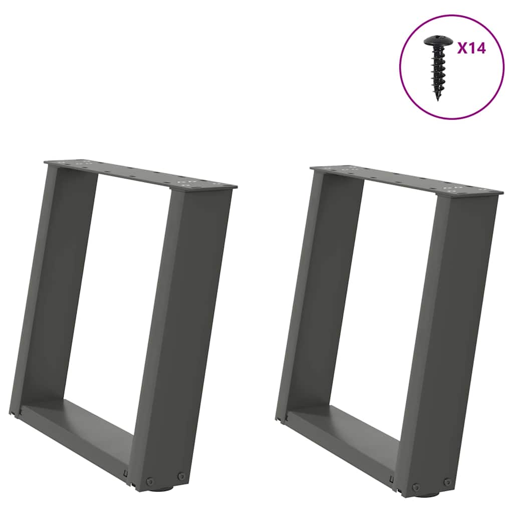 Coffee Table Legs U-Shaped 2 Pcs Steel Steel
