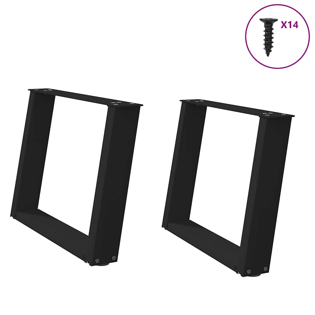 Coffee Table Legs U-Shaped 2 Pcs Steel Steel