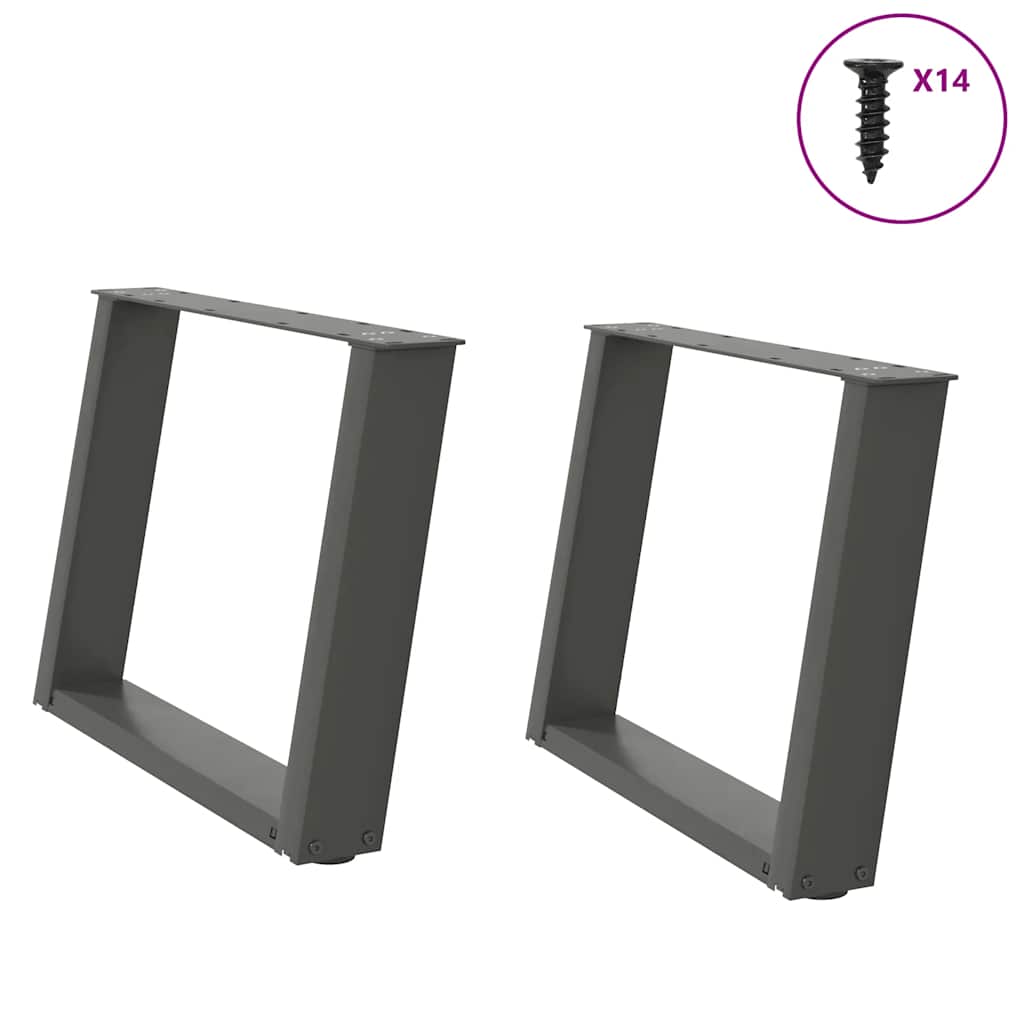 Coffee Table Legs U-Shaped 2 Pcs Steel Steel