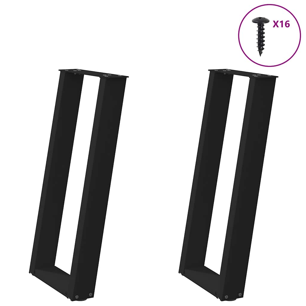 Coffee Table Legs U-Shaped 2 Pcs Steel Steel