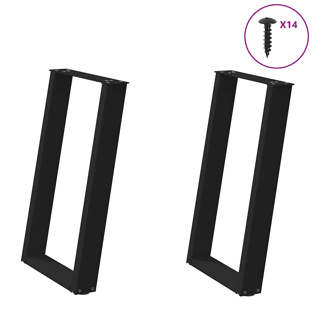 Coffee Table Legs U-Shaped 2 Pcs Steel Steel