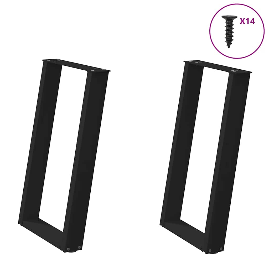 Coffee Table Legs U-Shaped 2 Pcs Steel Steel