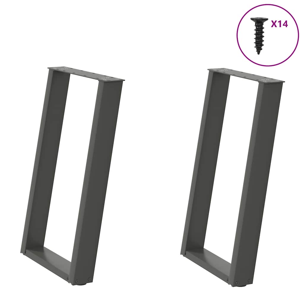 Coffee Table Legs U-Shaped 2 Pcs Steel Steel